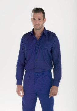 Camisa de trabajo manga larga, dos bolsillos y hombreras de algodón Facel 26