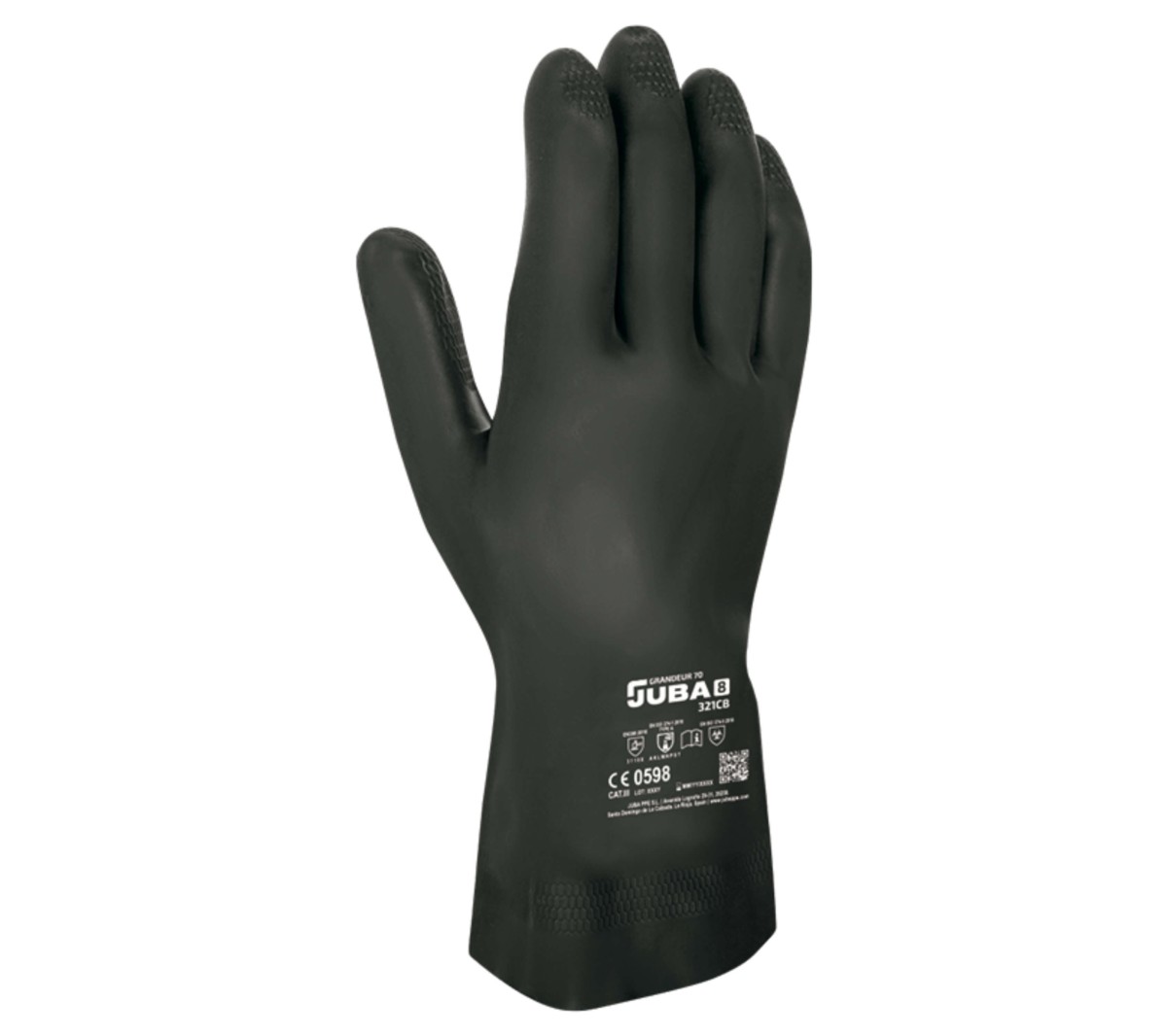 Guantes de látex y neopreno flocado de protección química/riesgo mecánico JUBA 321CB GRANDEUR 70 1