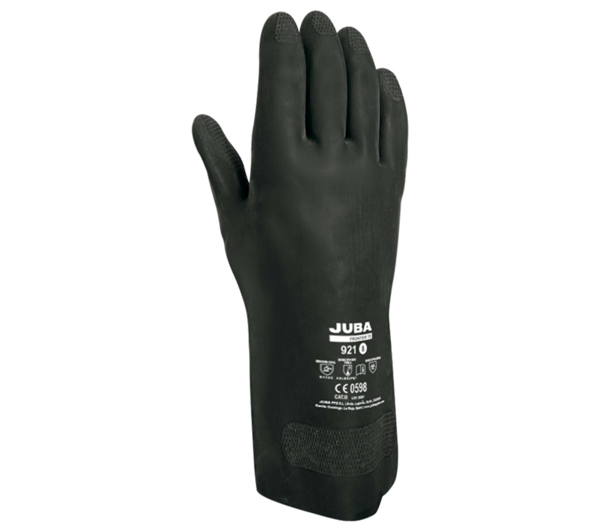 Guantes de neopreno flocado de protección química/riesgo mecánico JUBA 921 FRONTIER 75 1