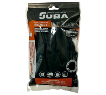 Guantes de neopreno flocado de protección química/riesgo mecánico JUBA 921 FRONTIER 75