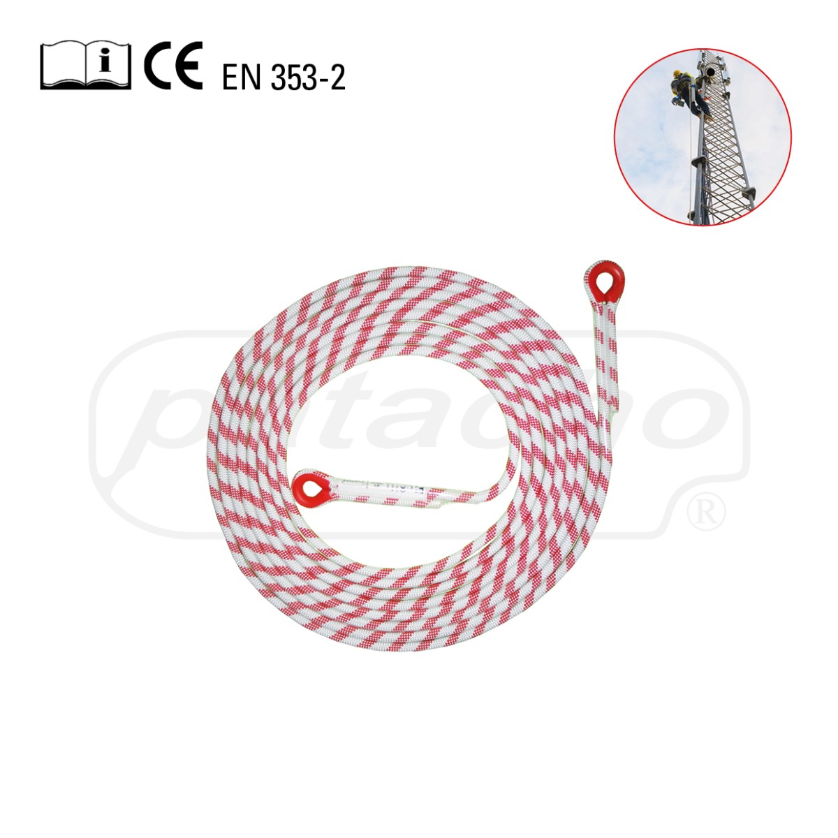 Línea de vida vertical con cuerda de 12 mm y bloqueador automático Patacho LI-266/KIT2 1