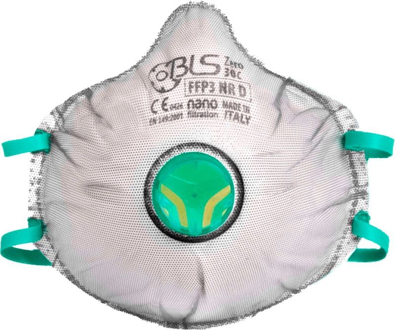 Mascarilla moldeada FFP3 con válvula de exhalación reutilizable BLS Zero